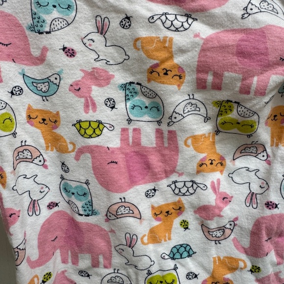 Simple Joys by Carter’s 24M Girls Pink & White Animal Long Sleeve Pajama Top - Picture 2 of 5